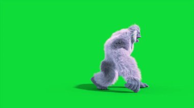 Yeşil Ekran Yeti, Goril, Kar Canavarı Ölüm Tarafı 3D Canlandırma CGI 4K Kürk