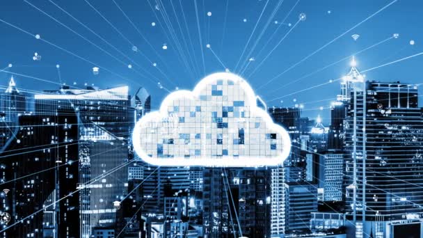 Cloud Computing Technologie Und Online Datenspeicherung Zur Weitergabe Von Änderungsdaten — Stockvideo