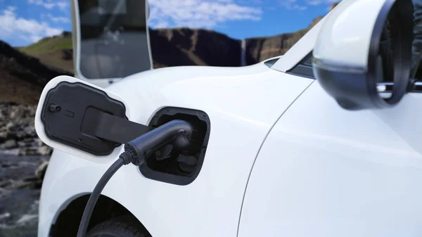 Energia Sustentável Carro Poder Por Electro Gerador Drive Bateria Recarga — Fotografia de Stock