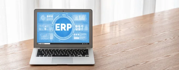 stock image ERP enterprise resource planning software for modish business to plan the marketing strategy