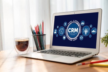 CRM işletme ve işletme için modern bilgisayarda müşteri ilişkileri yönetim sistemi