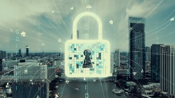 Seguridad Cibernética Protección Datos Alteración Plataforma Digital Interfaz Gráfica Que — Vídeos de Stock