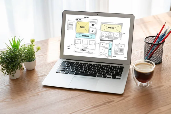 Website Design Software Bietet Modische Vorlage Für Online Einzelhandel Und — Stockfoto