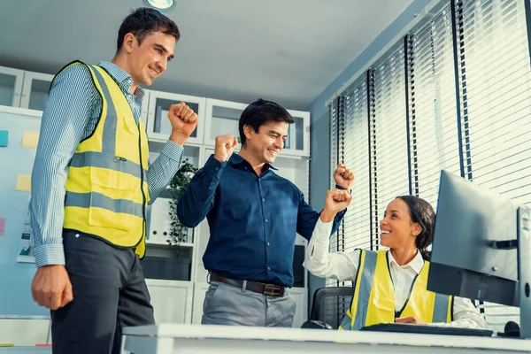 Engineering Project Finally Developed Group Competent Engineers Boss Concept Productive — Stock Photo, Image