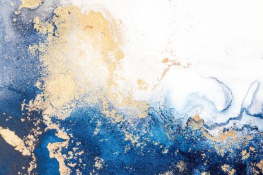 Soyut arkaplan için özgün tablodaki mermer mürekkep soyut sanat. Boyama, ombre alkol mürekkebinin pürüzsüz mermer arkaplan desenini yaratmak için yüksek kaliteli kağıt dokusuna boyanmış. .