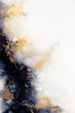 Soyut arkaplan için özgün tablodaki mermer mürekkep soyut sanat. Resim, Kintsuki mürekkep sanatının düz mermer arkaplan desenini yaratmak için yüksek kaliteli kağıt dokusuna boyanmış. .