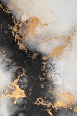 Soyut arkaplan için özgün tablodaki mermer mürekkep soyut sanat. Resim, Kintsuki mürekkep sanatının düz mermer arkaplan desenini yaratmak için yüksek kaliteli kağıt dokusuna boyanmış. .