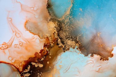 Soyut arkaplan için özgün tablodaki mermer mürekkep soyut sanat. Boyama, ombre alkol mürekkebinin pürüzsüz mermer arkaplan desenini yaratmak için yüksek kaliteli kağıt dokusuna boyanmış. .