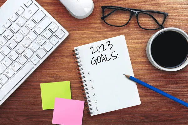 2023 Happy New Year Resolution Goal List Planans Setting Business — Stock fotografie