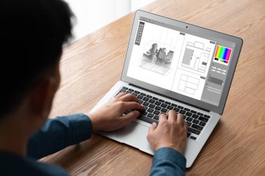 Mimari iş ve profesyonel tasarımcı için mimari tasarım modem yazılım uygulaması