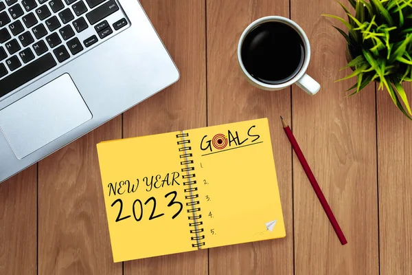 2023 Happy New Year Resolution Goal List Planans Setting Business — Stock fotografie