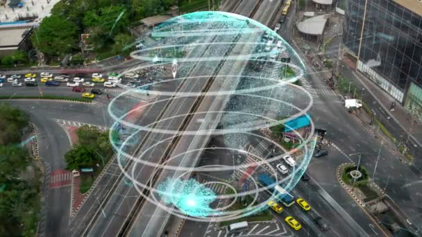 미래의 제어를 스마트 기술의 가상의 체계는 분석을 도시의 거리에서 운전자를 — 비디오