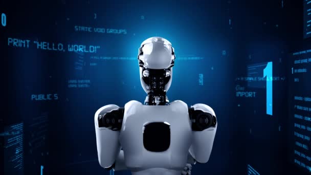 Футуристичний Робот Штучний Інтелект Вологий Штучний Інтелект Розробка Технології Програмування — стокове відео
