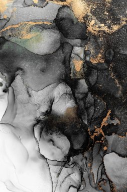 Soyut arkaplan için özgün tablodaki mermer mürekkep soyut sanat. Resim, Kintsuki mürekkep sanatının düz mermer arkaplan desenini yaratmak için yüksek kaliteli kağıt dokusuna boyanmış. .