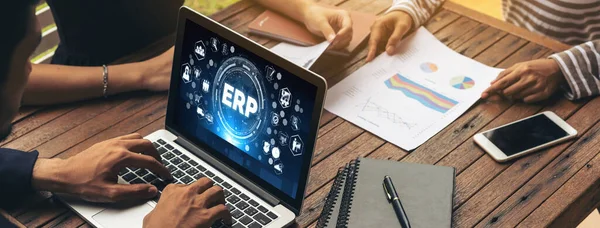 Erp Enterprise Resource Planning Software Modish Business Plan Marketing Strategy — Stock Photo, Image
