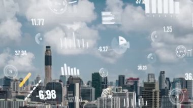 İş verileri analitik arayüzü akıllı şehrin üzerinde uçuyor ve iş zekasının geleceğini değiştiriyor. Stratejik plan için büyük verileri analiz etmek için bilgisayar yazılımı ve yapay zeka kullanılır .