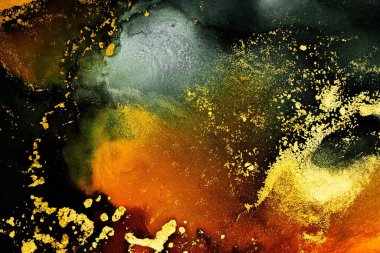 Enfes orjinal resmin mermer mürekkep sanatının soyut arkaplanını yakmak. Boyama, ombre alkol mürekkebinin pürüzsüz mermer arkaplan desenini yaratmak için yüksek kaliteli kağıt dokusuna boyanmış. .