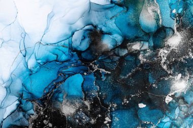 Soyut arkaplan için özgün tablodaki mermer mürekkep soyut sanat. Boyama, ombre alkol mürekkebinin pürüzsüz mermer arkaplan desenini yaratmak için yüksek kaliteli kağıt dokusuna boyanmış. .