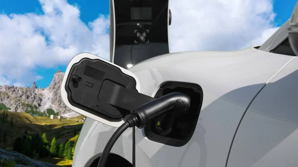 Енергостійка Потужність Автомобіля Допомогою Електроприводу Генератора Заряджання Акумулятора Зарядній Станції — стокове фото