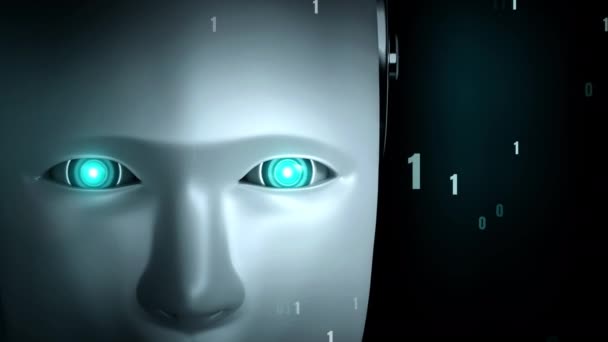 Futuristic Robot Artificial Intelligence Huminoid Programming Coding Technology Development Machine — Stock Video