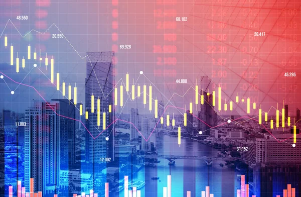 Digital Indicators Declining Graphs Stock Market Crash Overlap Backdrop Modernistic — ストック写真