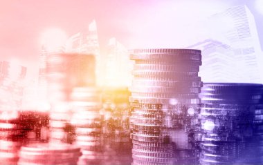Finans ve para teknolojisi iş refahı ve varlık yönetimi kavramı. Yaratıcı grafik, refah karı elde etmek için değerli varlıklara yatırım yaparak ekonomi ve mali büyümeyi gösteriyor .