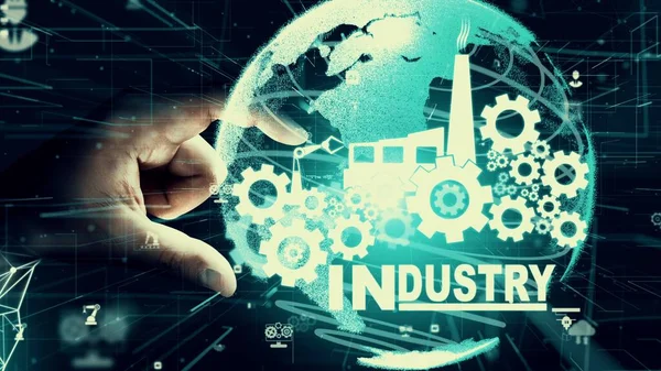 Futuristic Industry Inventive Mechanized Engineering Concept Graphic User Interface Showing — Stock Photo, Image