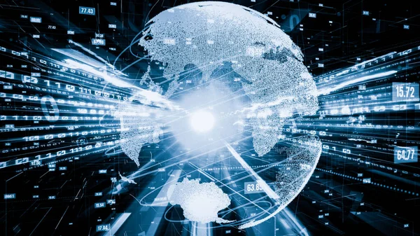 Futuristic Global Network Tacit Digital Data Transfer Graphic Concept Smart — Stock Photo, Image