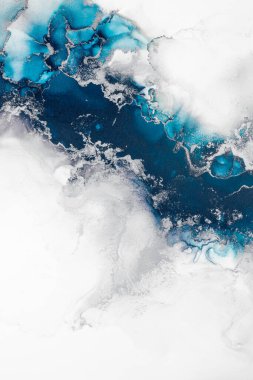 Soyut arkaplan için özgün tablodaki mermer mürekkep soyut sanat. Resim, Kintsuki mürekkep sanatının düz mermer arkaplan desenini yaratmak için yüksek kaliteli kağıt dokusuna boyanmış. .