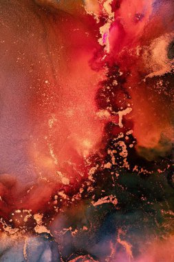 Enfes orjinal resmin mermer mürekkep sanatının soyut arkaplanını yakmak. Boyama, ombre alkol mürekkebinin pürüzsüz mermer arkaplan desenini yaratmak için yüksek kaliteli kağıt dokusuna boyanmış. .