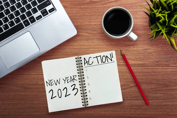 2023 Happy New Year Resolution Goal List Planans Setting Business — Stock fotografie