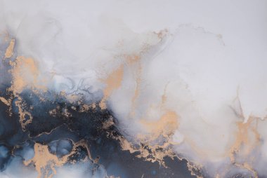 Soyut arkaplan için özgün tablodaki mermer mürekkep soyut sanat. Boyama, ombre alkol mürekkebinin pürüzsüz mermer arkaplan desenini yaratmak için yüksek kaliteli kağıt dokusuna boyanmış. .