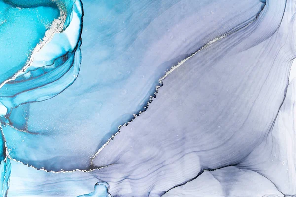 Blue Silver Abstract Background of Marble Liquid Ink Art Painting on Paper  . Stock Image - Image of sapphire, background: 224763391