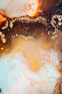 Soyut arkaplan için özgün tablodaki mermer mürekkep soyut sanat. Boyama, ombre alkol mürekkebinin pürüzsüz mermer arkaplan desenini yaratmak için yüksek kaliteli kağıt dokusuna boyanmış. .