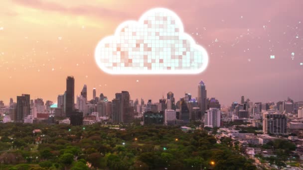 Bulut Hesaplama Teknolojisi Veri Paylaşımı Için Çevrimiçi Veri Depolama Bilgisayar — Stok video