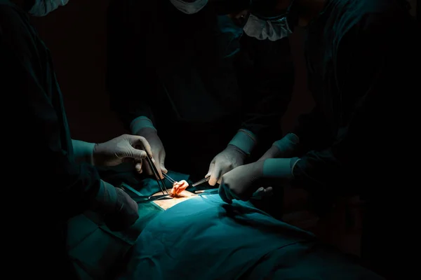 Das Chirurgenteam Operiert Den Patienten Sterilen Operationssaal Einem Von Einer — Stockfoto