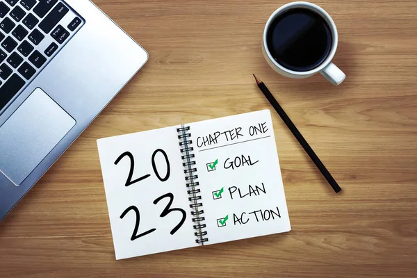 2023 Happy New Year Resolution Goal List Plans Setting Business — Stock Photo, Image