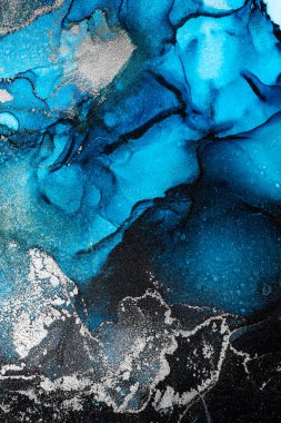 Soyut arkaplan için özgün tablodaki mermer mürekkep soyut sanat. Resim, Kintsuki mürekkep sanatının düz mermer arkaplan desenini yaratmak için yüksek kaliteli kağıt dokusuna boyanmış. .