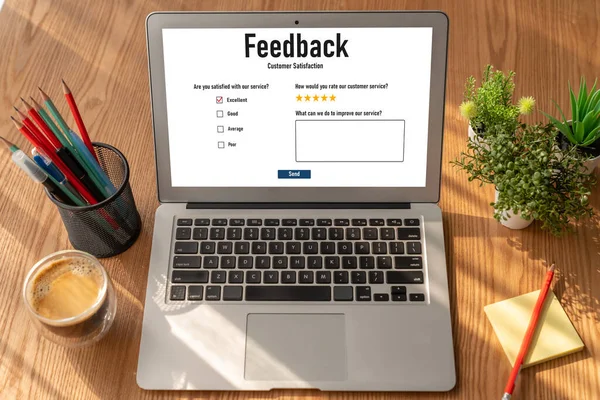 Customer Feedback Review Analysis Modish Computer Software Corporate Business — Stock Photo, Image