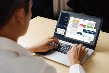 İnternet sitesindeki modish regrition için çevrimiçi aplikasyon rezervasyon takvimi