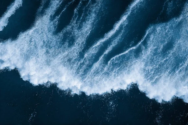 Παράγεται Εικόνα Εναέρια Πάνω Άποψη Φόντο Φωτογραφία Του Ωκεανού Θάλασσα — Φωτογραφία Αρχείου