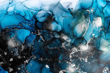 Soyut arkaplan için özgün tablodaki mermer mürekkep soyut sanat. Boyama, ombre alkol mürekkebinin pürüzsüz mermer arkaplan desenini yaratmak için yüksek kaliteli kağıt dokusuna boyanmış. .