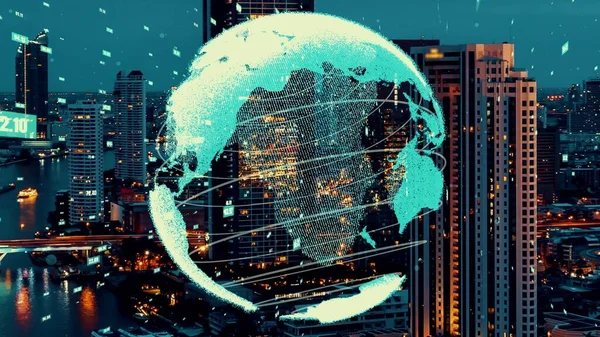 Global Connection Internet Network Alteration Smart City Concept Connexion Numérique — Photo