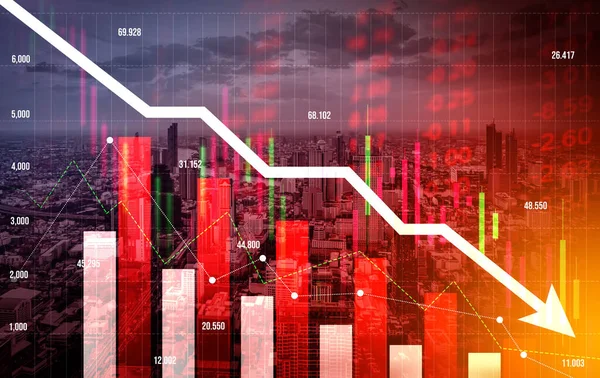 Digital Indicators Declining Graphs Stock Market Crash Overlap Backdrop Modernistic — Stok fotoğraf