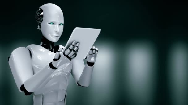 Futuristic Robot Artificial Intelligence Huminoid Programming Coding Technology Development Machine – Stock-video
