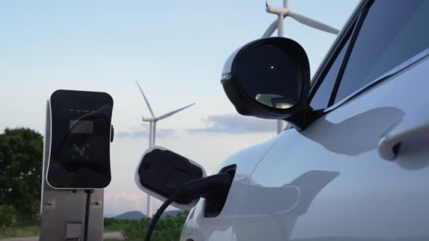 Konsep Infrastruktur Energi Masa Depan Yang Progresif Dari Kendaraan Listrik — Stok Video
