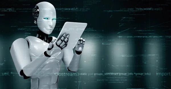 Футуристичний Робот Штучний Інтелект Вологий Штучний Інтелект Розробка Технології Програмування — стокове фото