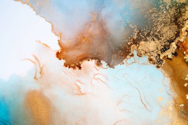 Soyut arkaplan için özgün tablodaki mermer mürekkep soyut sanat. Boyama, ombre alkol mürekkebinin pürüzsüz mermer arkaplan desenini yaratmak için yüksek kaliteli kağıt dokusuna boyanmış. .