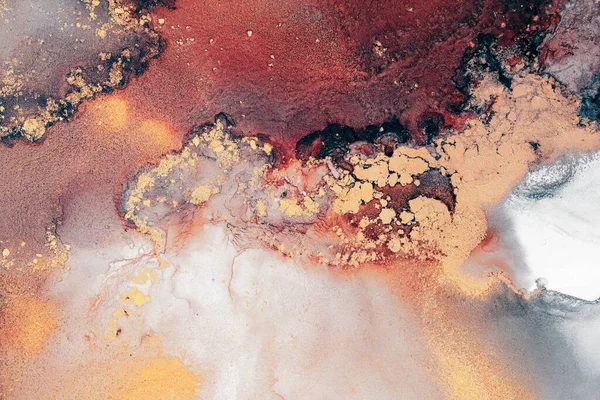 stock image Burning abstract background from marble ink art of exquisite original painting . Painting was painted on high quality paper texture to create smooth marble background pattern of ombre alcohol ink .