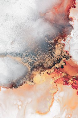 Enfes orjinal resmin mermer mürekkep sanatının soyut arkaplanını yakmak. Boyama, ombre alkol mürekkebinin pürüzsüz mermer arkaplan desenini yaratmak için yüksek kaliteli kağıt dokusuna boyanmış. .